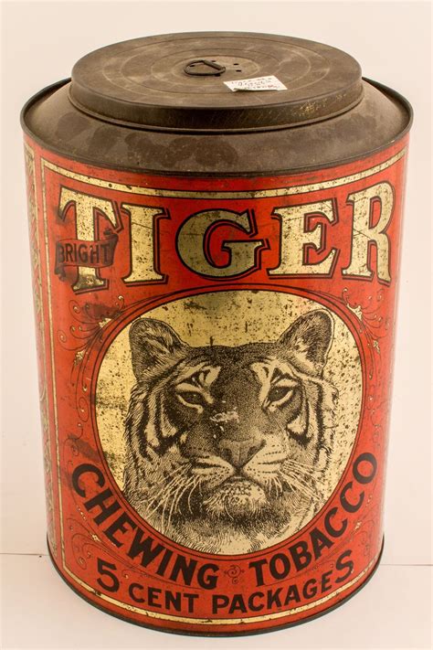 red metal box tiger chewing tobacco for sale|tiger tobacco tin.